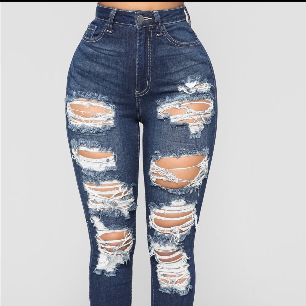 High Rise Distressed Jeans